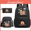 Capybara Animal Print Backpack Set With Oxford Fabric Durable Shockproof For Middle School Students