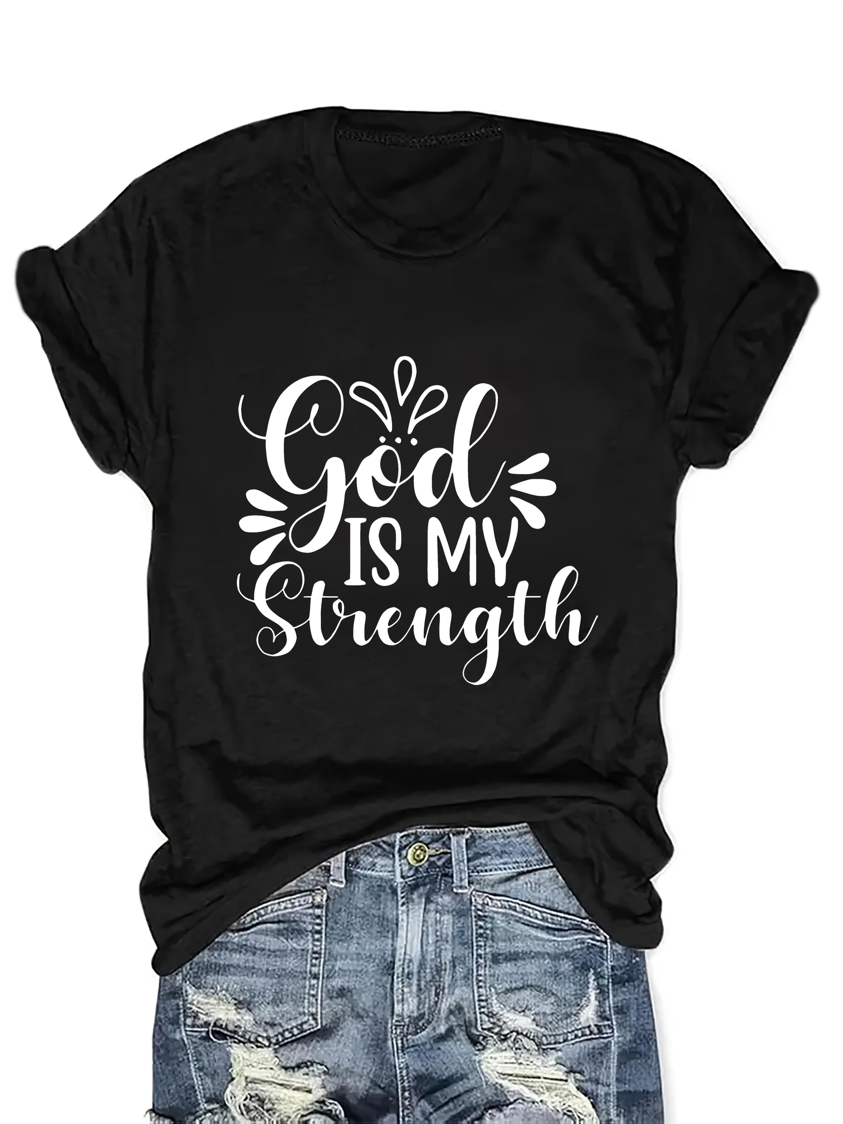 

Womens Faith Print Crew Neck T Shirt Casual Summer Top 4XL чорний