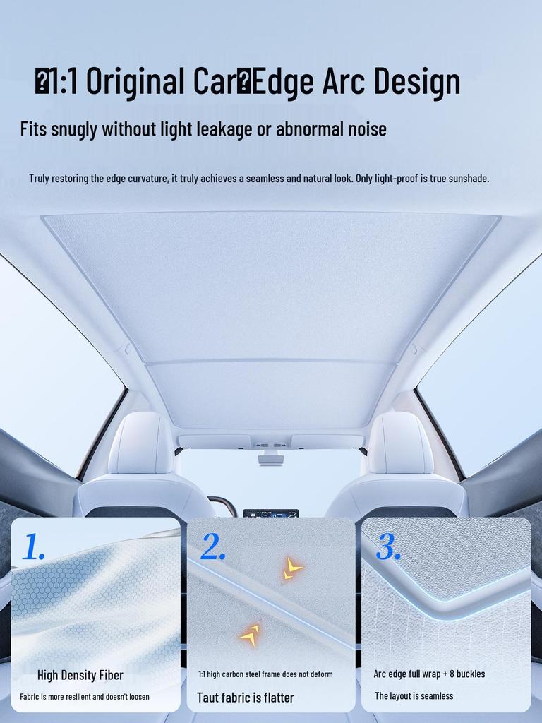 Tesla Model 3/Y Sunroof Blackout Graphene Sunshade Canopy.