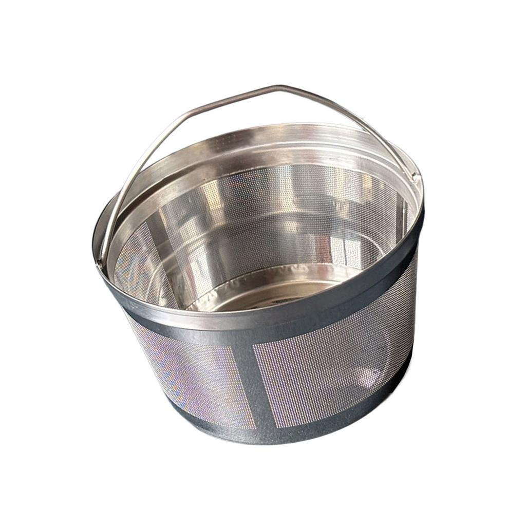 Reusable Round Coffee Machine Filter Basket 304 Stainless Steel Rustproof Easy Clean Fine Mesh Screen