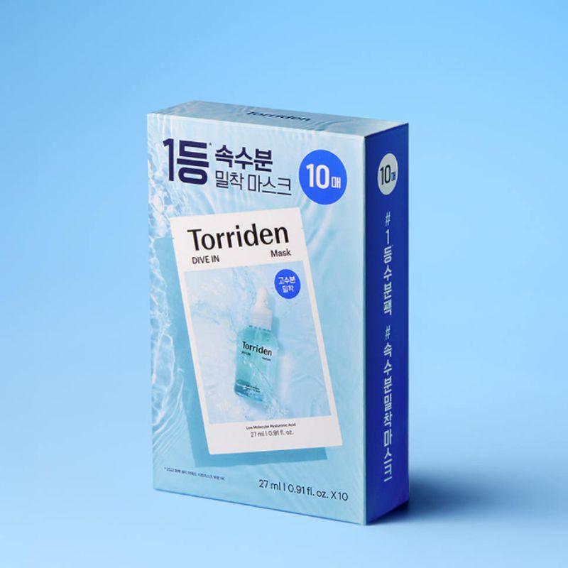 Torriden DIVE-IN Маска-патч с низкомолекулярной гиалуроновой кислотой 10 шт. Глубоко увлажняющая тканевая маска для сухой и чувствительной кожи