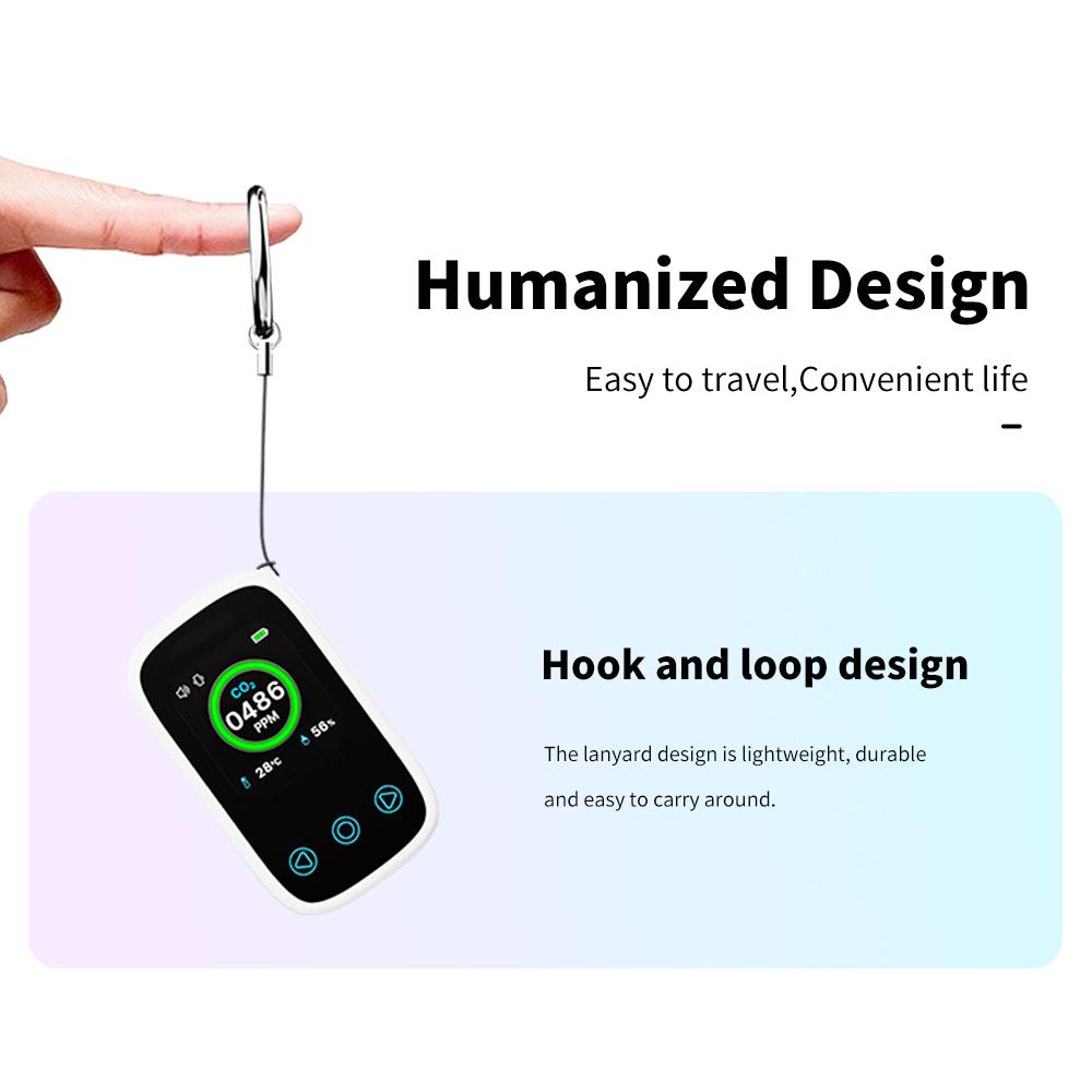 Home and Outdoor Portable LCD Digital Carbon Dioxide Detector Mini 3 in 1 Air Quality Tester Multifunction CO2 Gas Thermometer Hygrometer Touch Sensor