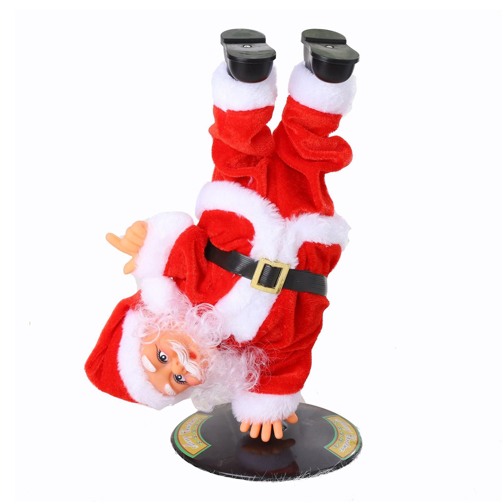 

Breakdancing Santa With Music Adorable Decorative Plush Toy For Home Decoration
