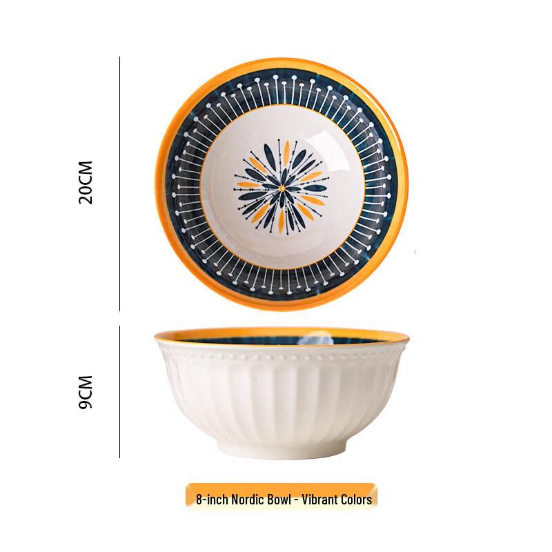Jingbaodi Colorful Japanese Ceramic Noodle/Soup Bowls