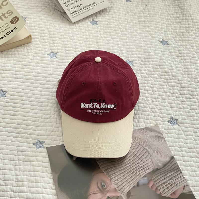 

New trendy brand letter embroidery baseball hat men s and women s spring and summer American street color matching Korean version cap One size fits all