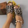 Trend Open Toe Dames Wedge Zomer Mode Luipaard Print Ademend Comfortabele Sandalen Dames Gesp Vrouwelijke Voetkleding