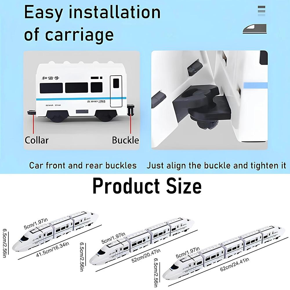 Kids DIY Simulation High Speed Railway Train Toy Car Electric Sound Light Model Train Educational Toys Boys Girls Gift Birthday
