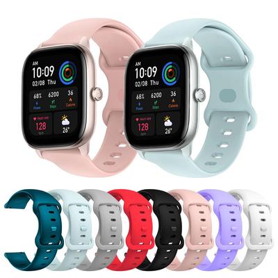 20mm Offizielles Armband für Amazfit GTS4 Mini Weiches Silikon Schmetterlingsverschluss Armband für Amazfit GTS 2 Mini 3 2E Outdoor Sport Armband