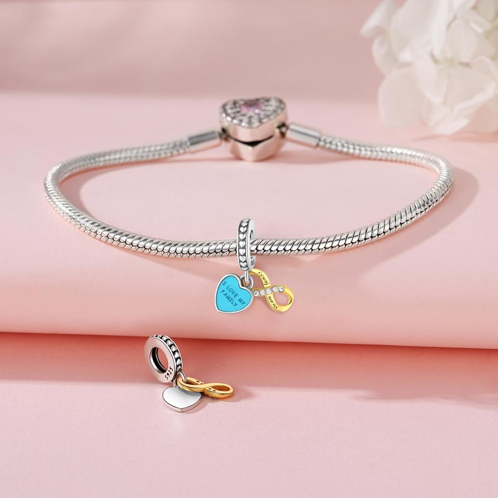 Bead Components Copper Metal Charm Bead Components Authentic Original Infinity Heart Pendant Bead Component Bead Components Compatible With Bracelet