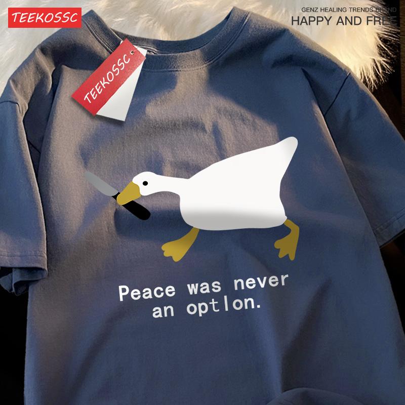 Prace Was Never An Optlon Tops Men Women Casual Oversize Clothing Casual Quality T-Shirt Pattern Sweat Tshirts Summer Cotton