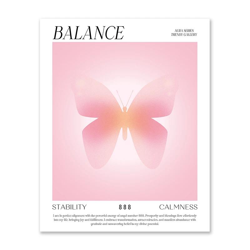 

Розовый Аура Гало Принт Настенное Искусство Любовь Бабочка Апертура Модный Плакат Современный Розовый Девушки Комната Холст Картина Спальня Домашний Декор 30x40cm No Frame