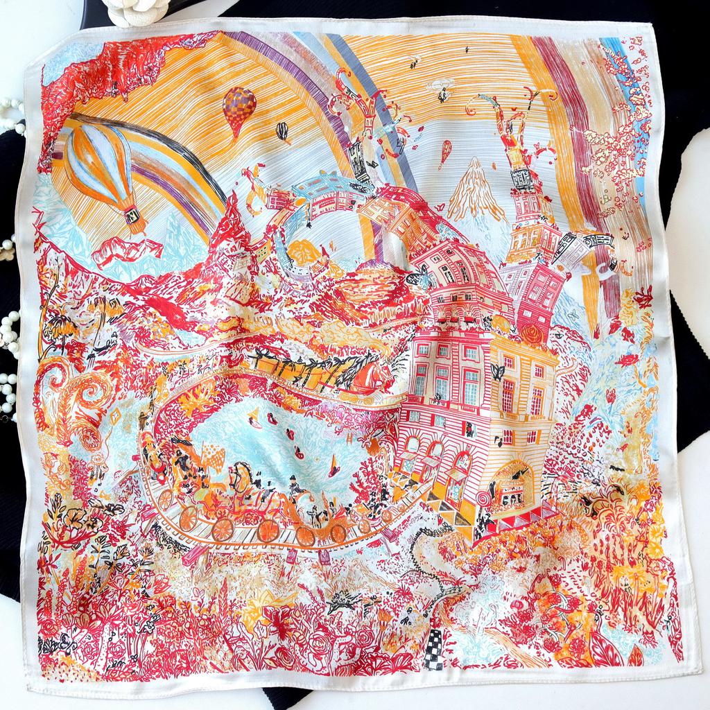 Neuer 100% Naturseide Schal Halstuch Foulard Damen Bandana Schals Frauen Hijab Schal Wickeltuch Quadratisches Kopftuch