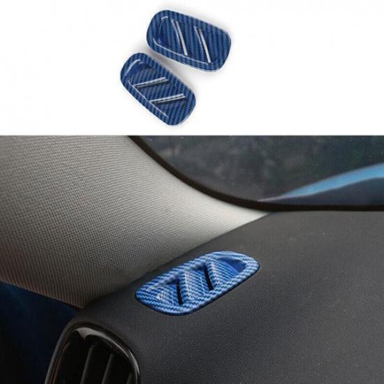 Fit For Mini Cooper Countryman F60 Blue Carbon Fiber Dashboard Side Vent Overlay