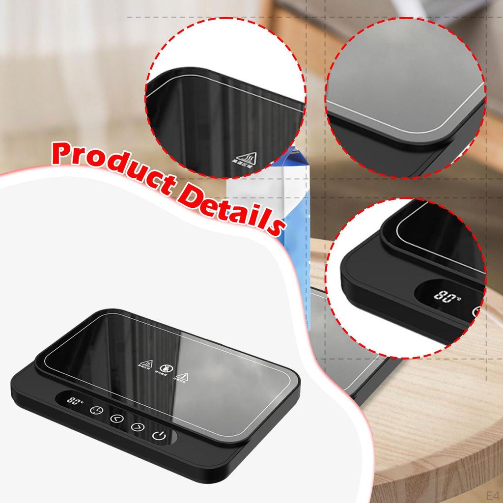 Coffee Warmer with Timer Food Box Heating Base Sturdy for Tea Milk Cocoa White