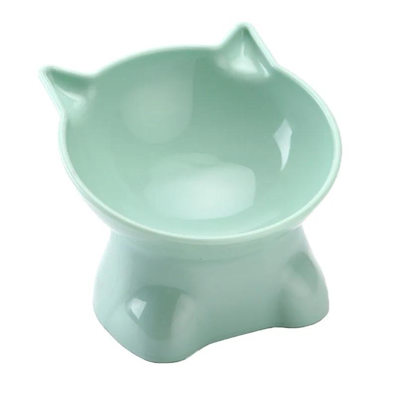 Pet Bowl Large Capacity Cats Bowls Oblique Mouth Cute Cartoon Cat Shape Cat Dog Food Dispenser Pet Feeder Pets Supplies