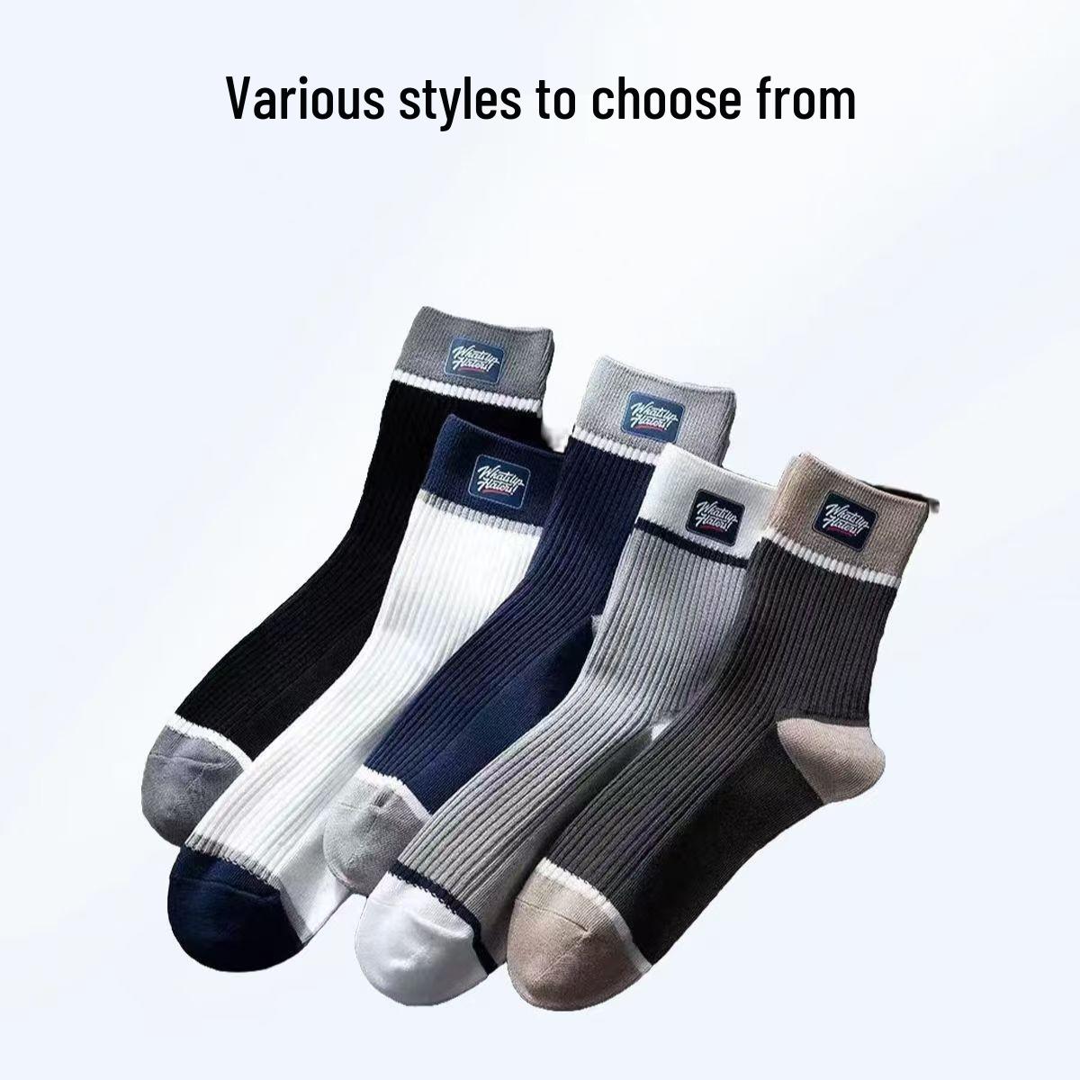 

Hot Selling Mid-Calf Color Block Long Socks: 2026 Sweat-Absorbent & Breathable Men s Autumn/Winter Casual Socks. (C9) W Letter Men s Socks темно-синього кольору