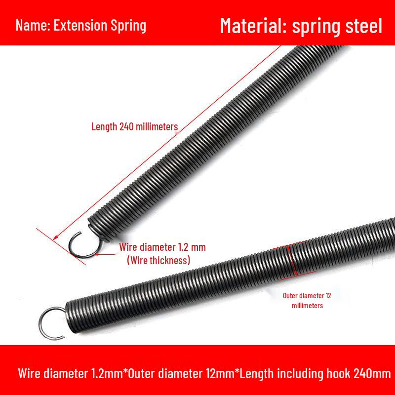 1.2mm Wire Extension Spring with Hook - Soft Tensile Force Spring Accessory