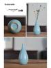 Vaso Ceramica Blu Zen - Mini Composizione Floreale, Ornamento per Soggiorno, Portafiori Secchi, Decorazione Floreale Arte Cerimonia del Tè Giapponese.