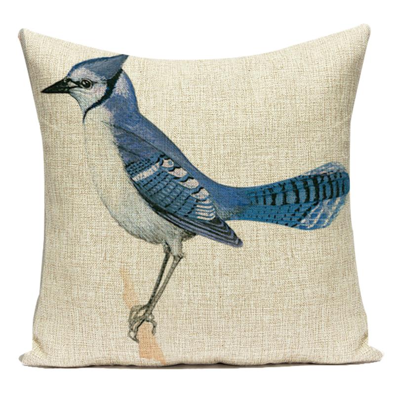 Country Style Cushions Cover Bird Feather Throw Pillow Case Home Decorative Sofa Bed Car Polyester Pillow Cover