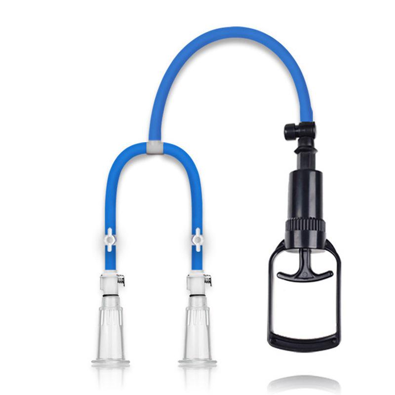 Vacuum Breast Suction Device: Detachable Hand-Pulled Nipple Corrector & Masturbator for Males, Double Tube Model