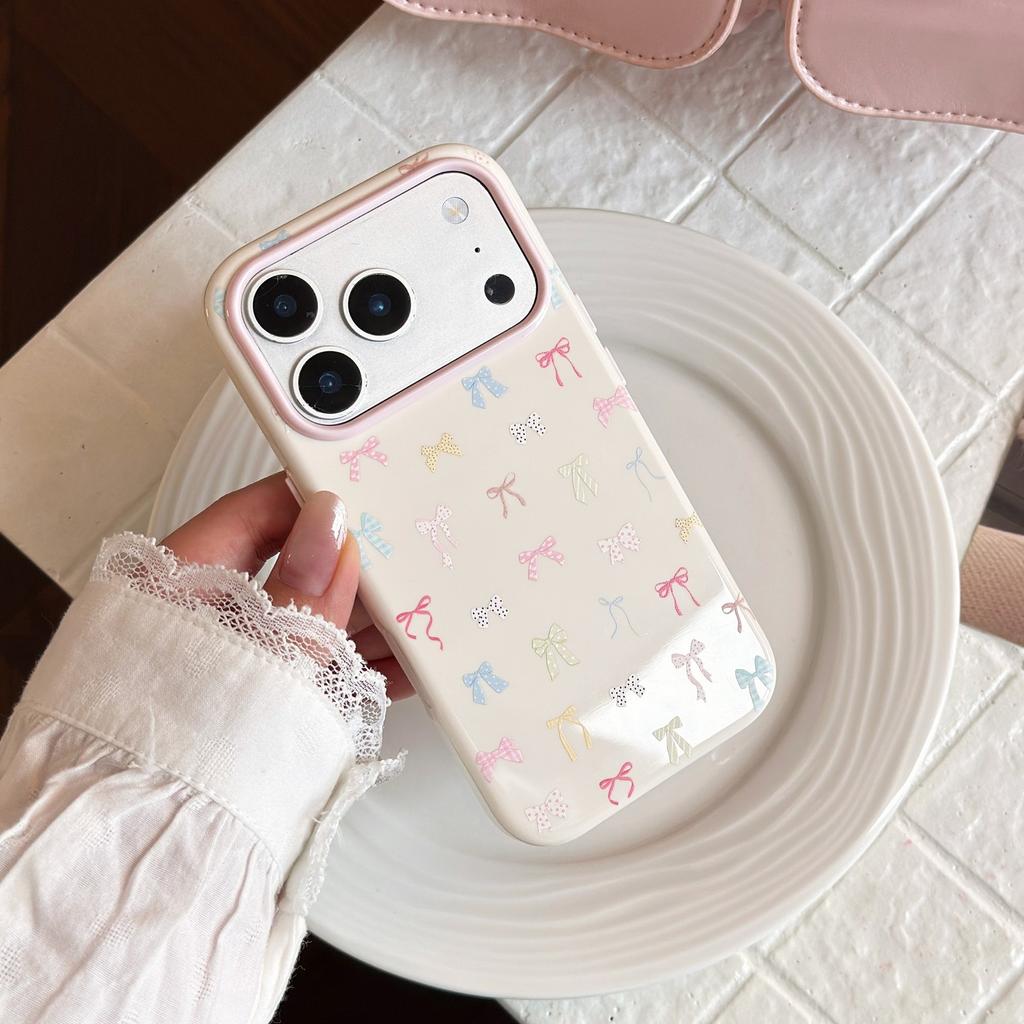 Bow ins wind apple 17pro mobile phone case iphone16 anti-drop 15 high value 14 soft cover 13 suitable for Korea