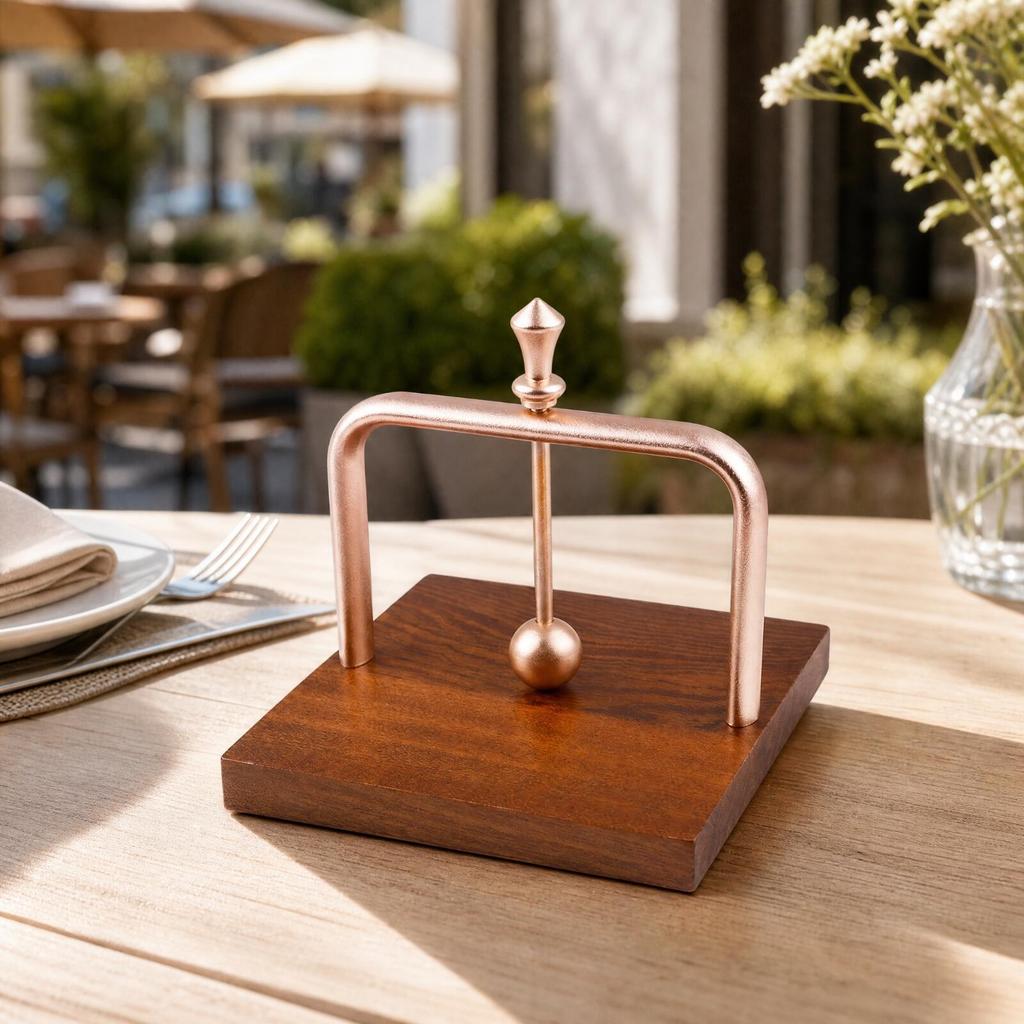 Upright Napkin Holder Compact with Wooden Base Tabletop Accessory