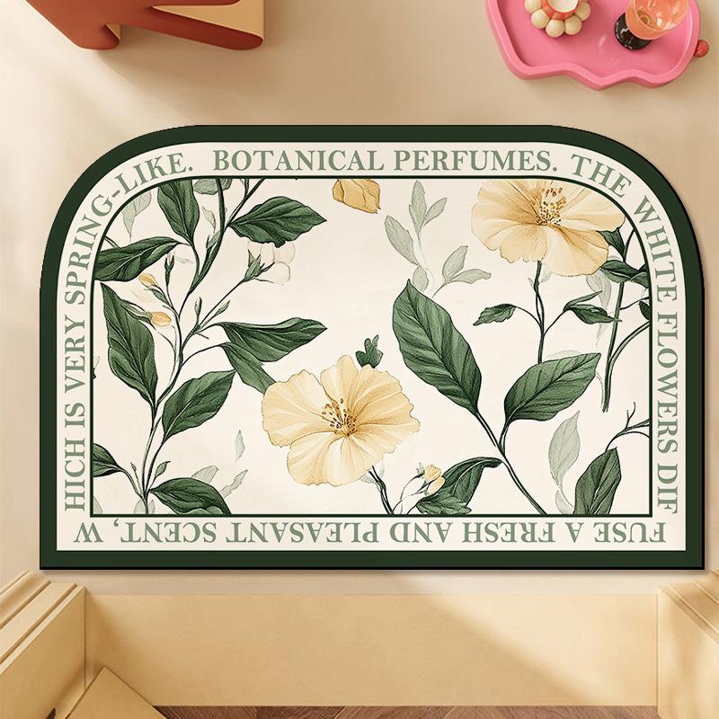 Flower Toilet Diatom Mud Household Absorbent Foot Mat Mat Toilet Mat Wash Water Room Mat Absorbent Non-slip