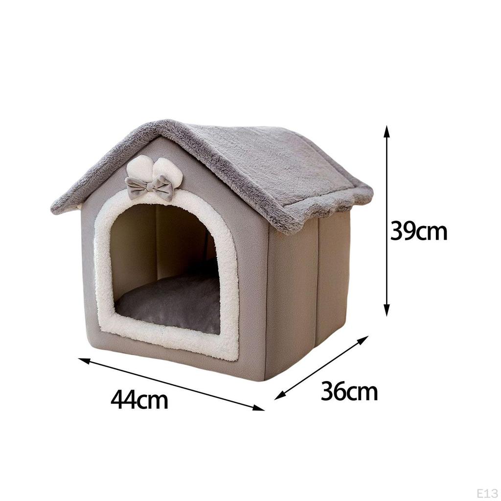 Dog Bed House Removable Cushion Floor for Small Medium Indoor
