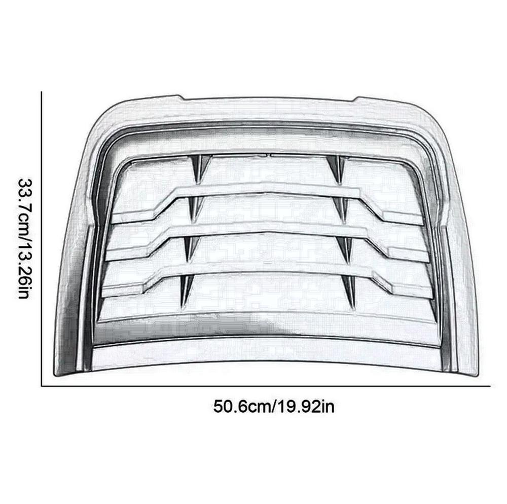 Carbon Fiber Look Plastic Car Hood Vent Scoop Cover Air Intake Grille Inlet Trim