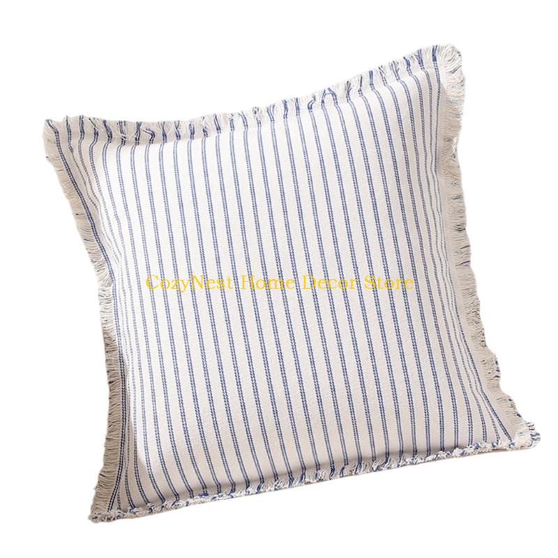 92MF Pillow Case Cushion Cover with Blue Black Light Gray Stitching Optional 1PC
