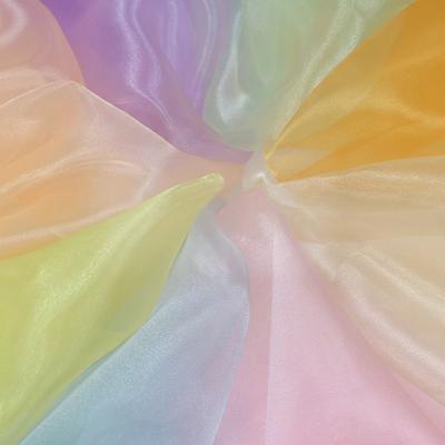 100X150cm Organza Mesh Fabric Colorful Lightweight Sheer Organza Fabric Glossy Smooth Tulle Gauze Fabric