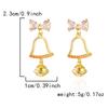 Christmas Rhinestone Bowknot Hollow Bells Drop Earrings Glitter Holiday Dangle Earring New Year Party Jewelry For Women Men Gift