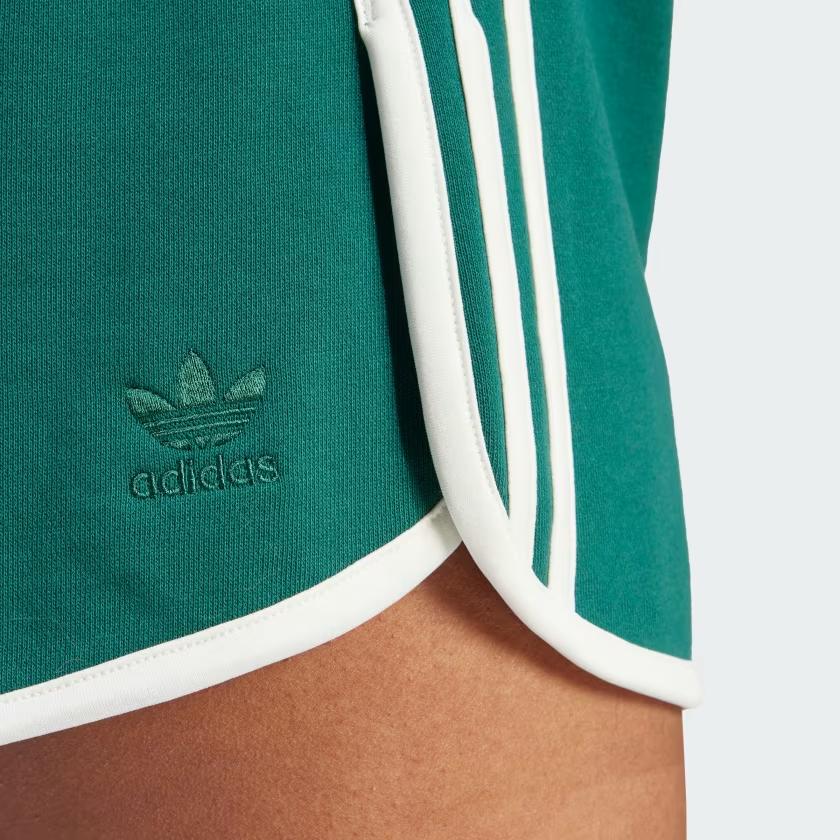Adidas Originals Vrct Graphic Shorts With Letter Logo and Colorblock Stripes Women Bottoms Green IR6045