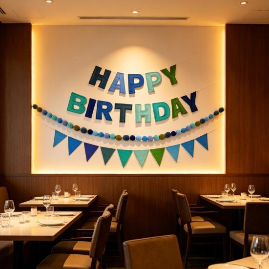 Pre-Strung Happy Birthday Banner Reusable Felt HAPPY BIRTHDAY Garland Colorful Rainbow