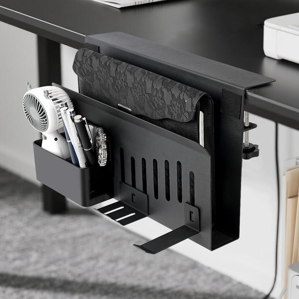 voocye Deskside Storage Rack, Small Item Storage, Tabletop Rack, Desktop Storage, No Drilling Required, Easy Installation, Desk Rack, Tablet