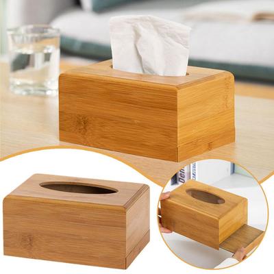 Creative Bamboo Wood Tissue Box Car Home Rectangle Shaped Container Towel Napkin For Home Office Desktop Organize Boxes