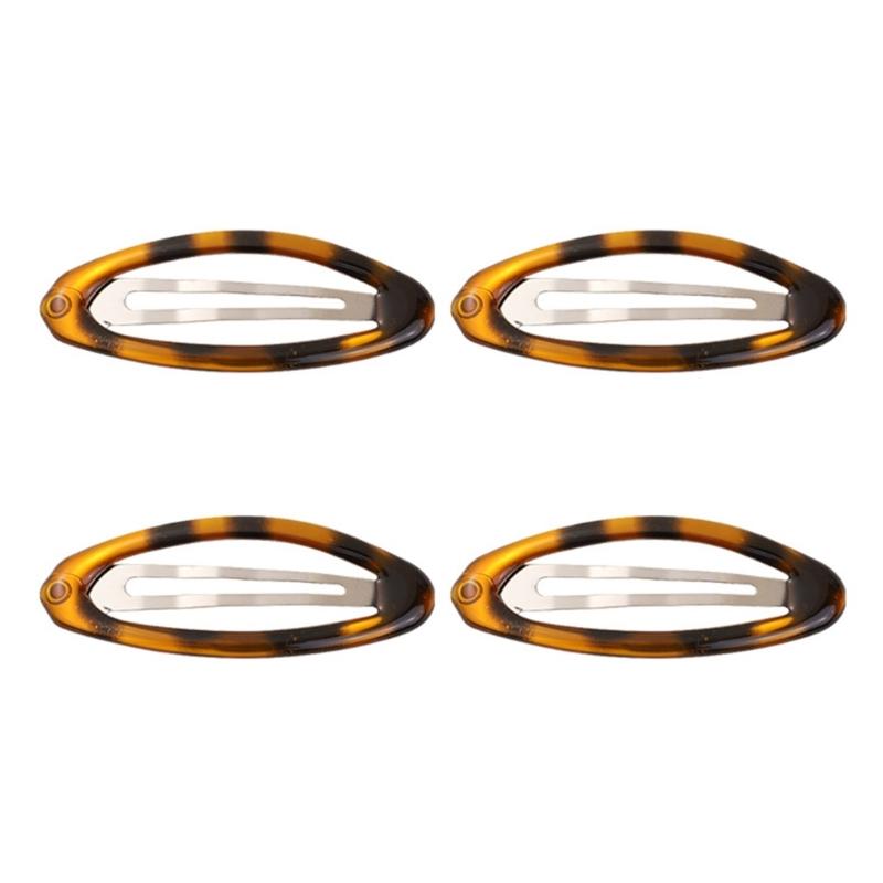 Set aus 2 trendigen Haarspangen mit Tiermuster, traditionelle ovale Metallspangen für Damen und Mädchen