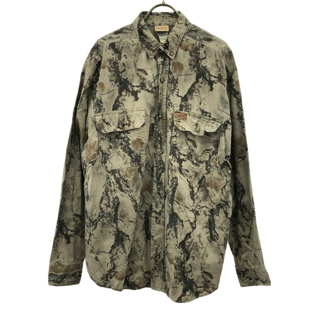 WOOLRICH 90s Old Uneven dyeing Long sleeve Button down shirt Men's Used