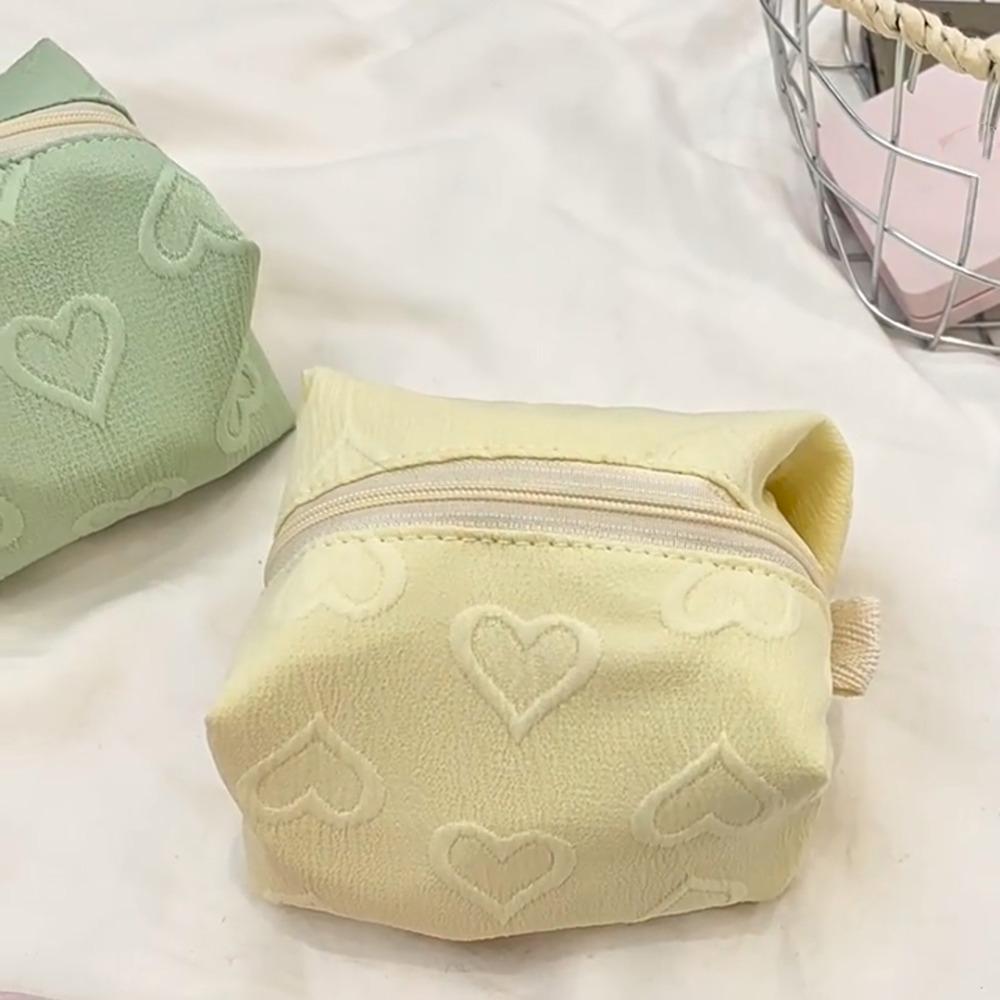 Coin Purse Mini Cosmetic Bag Heart Embroidery Lipstick Bag Portable Small Makeup Bag  Travel