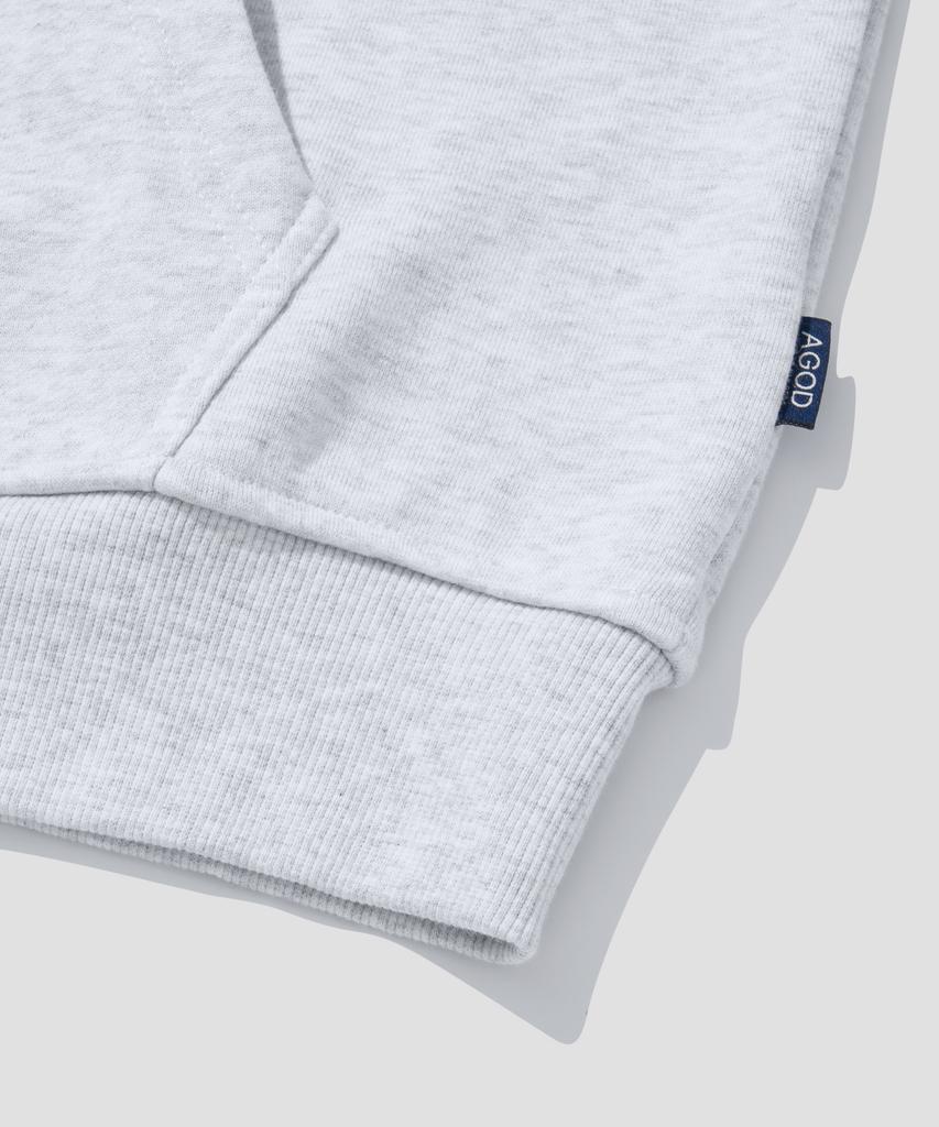 Agod 2_Way Sweat Hooded Zip-Up [White Melange]