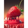 Strawberry Fruit Poster Abstract Red Strawberries Juice Canvas Painting Wall Art for Kitchen Orchard Living Room Home Decor