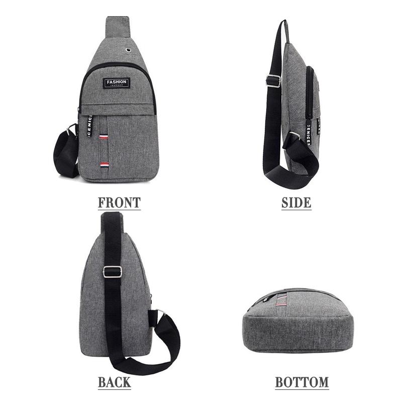 Korean Edition Casual Canvas Bag New Men's Chest Bag  Fashion Travel Versatile One Shoulder Diagonal Straddle Bag