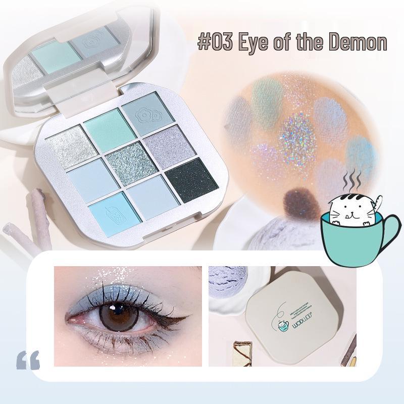 WODWOD Colorful Macchiato 9-Color Eyeshadow Palette: Matte, Shimmer, Fine Bold Glitter, No Fallout.