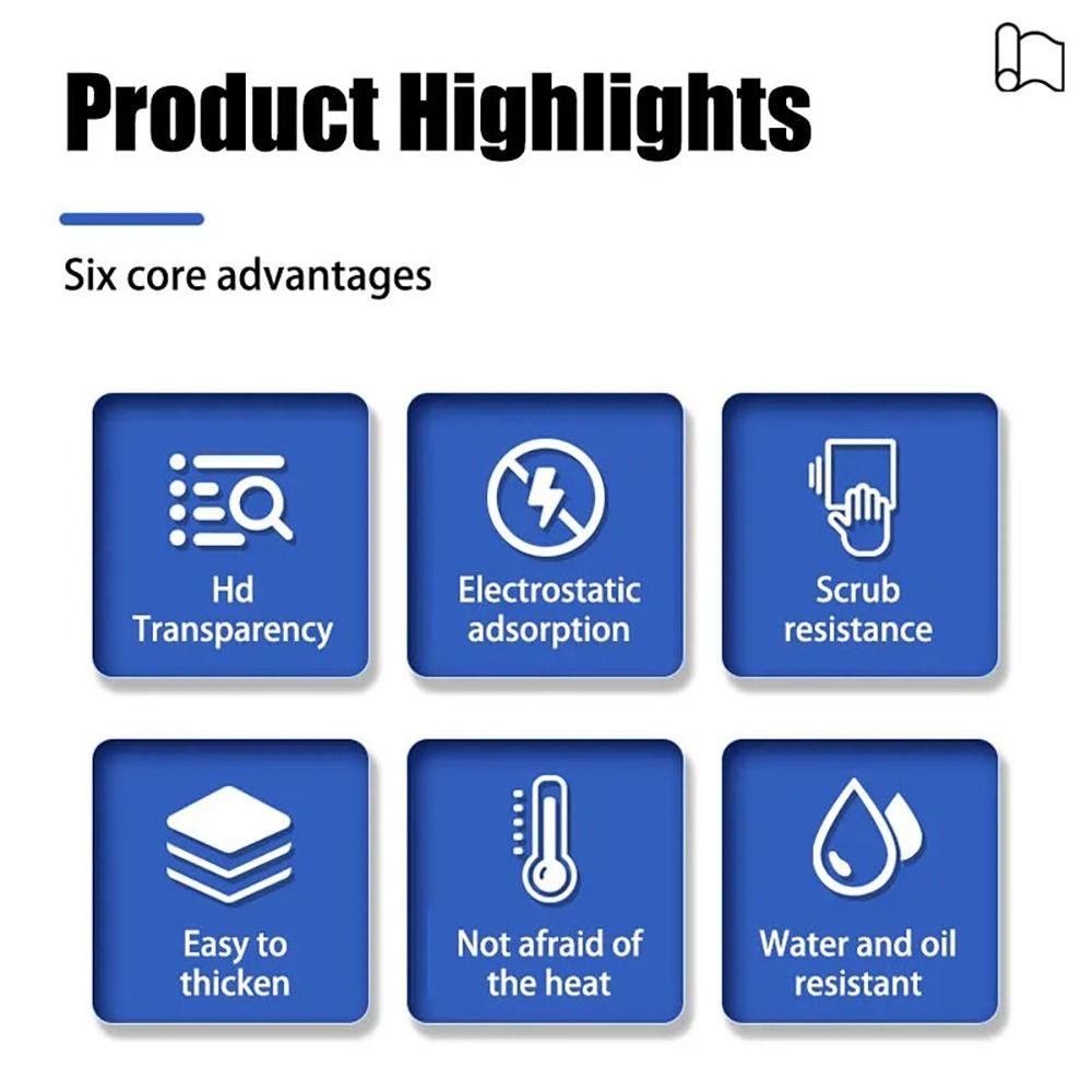 Heat-resisting Wall Protector Film Electrostatic Adsorption Wall Sticker  Kitchen