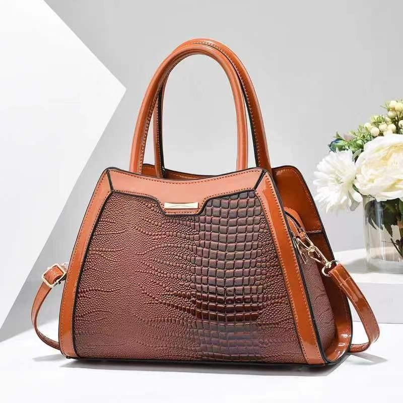Stylish And Trendy New Womens Bucket Bag With Chic Crocodile Pattern Design In Black Khaki And More