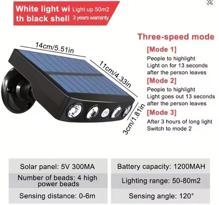 1/2pcs Solar Light, Solar Motion Sensor Lighting, Solar Safety Lighting, Outdoor Garden Solar Safety Light, Outdoor Decoration