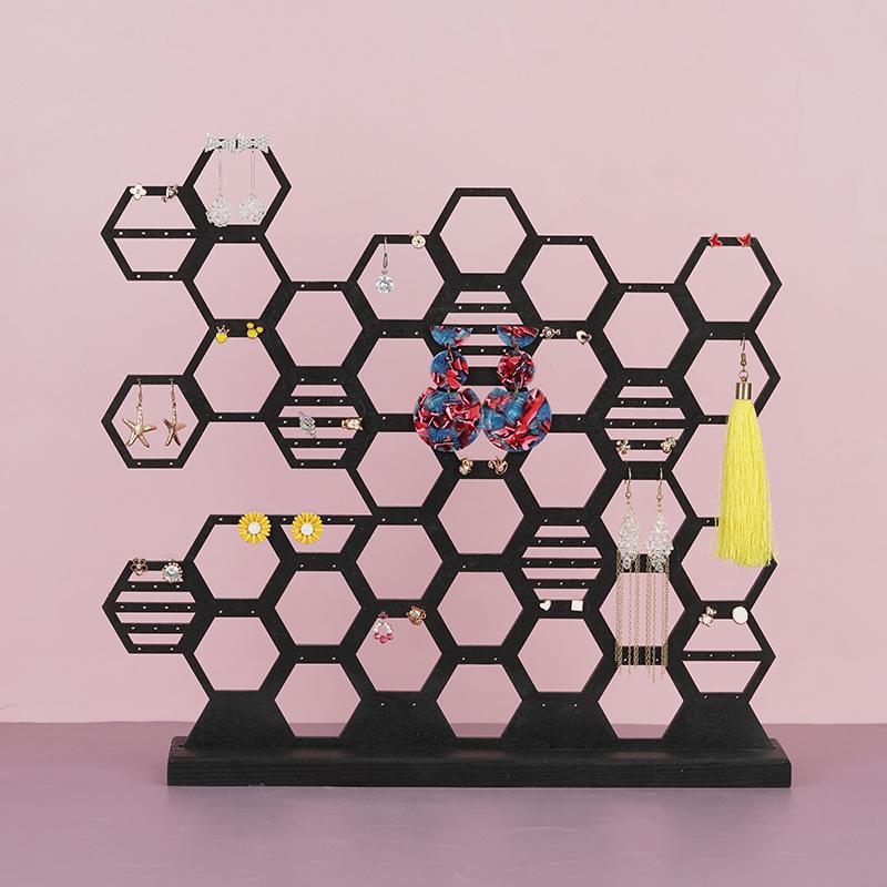 New Wooden Jewelry Rack For +vertical Desktop Earring Storage Display Props Earrings And Earring Rack