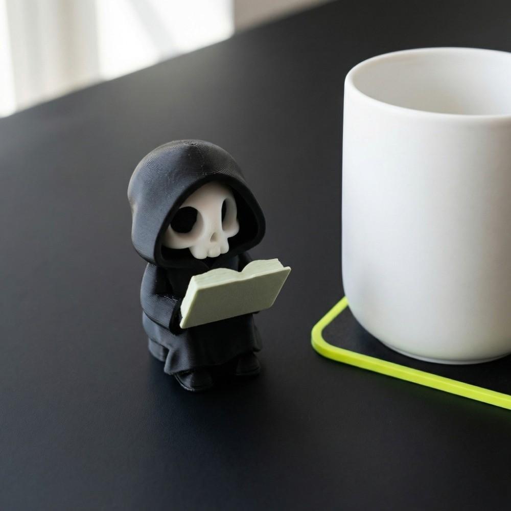 Creative Gothic Decoration Cartoon Reading Pose Ghost Statues Creative Cute Ghost Ornaments  Gifts
