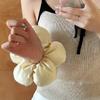 Oversized Fluffy Bread Flower Elastic Hair Ties for Women Solid Color Sweet Cute Girls High Ponytail Scrunchies Trendy Headdress