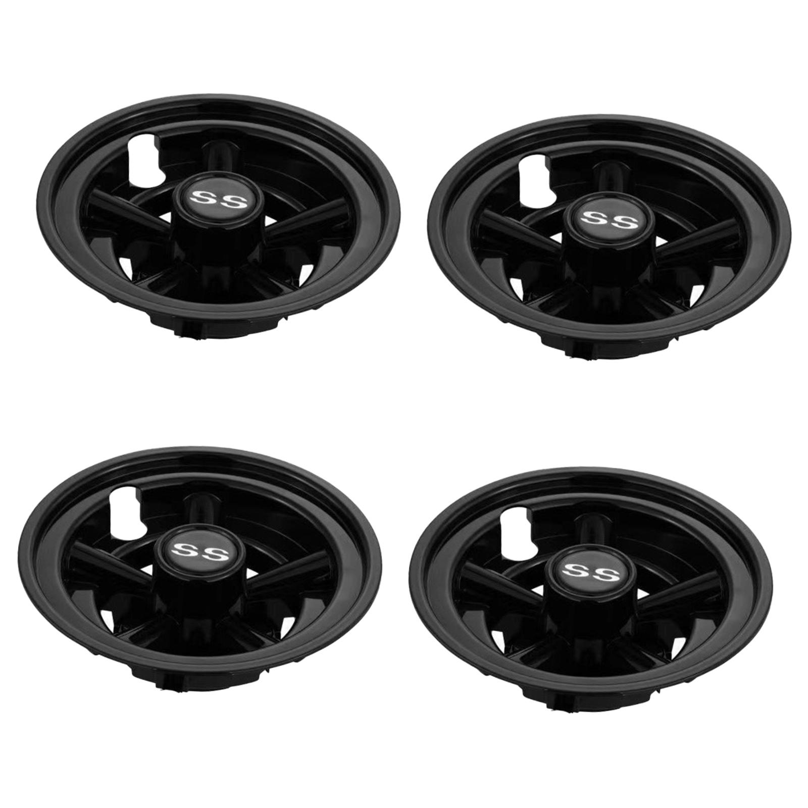 

4x Колпаки ступиц для гольф-карт Гольф-оборудование Профессиональный Прочный Защитник Обода Компактный Универсальный Легкий Колпаки для колес гольф-карт чёрный